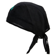 Dragon Eye Embroidered Cotton Poplin Biker Style Head Wrap - Black OSFM