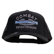 Licensed Combat Infantryman Embroidered Solid Cotton Twill Mesh Prostyle Cap - Black OSFM