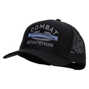 Licensed Combat Infantryman Embroidered Solid Cotton Twill Mesh Prostyle Cap - Black OSFM