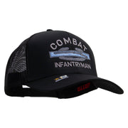 Licensed Combat Infantryman Embroidered Solid Cotton Twill Mesh Prostyle Cap - Black OSFM