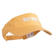 Harvard Embroidered Pro Style Cotton Twill Washed Visor - Mango OSFM