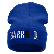 Barber Embroidered 12 Inch Long Knitted Beanie