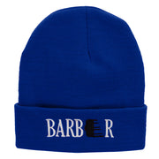 Barber Embroidered 12 Inch Long Knitted Beanie