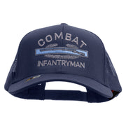 Licensed Combat Infantryman Embroidered Solid Cotton Twill Mesh Prostyle Cap - Navy OSFM