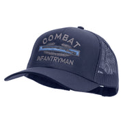Licensed Combat Infantryman Embroidered Solid Cotton Twill Mesh Prostyle Cap - Navy OSFM