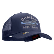 Licensed Combat Infantryman Embroidered Solid Cotton Twill Mesh Prostyle Cap - Navy OSFM