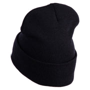 US Air Force Wing with Retired Logo Embroidered 12 Inch Long Beanie - Black OSFM