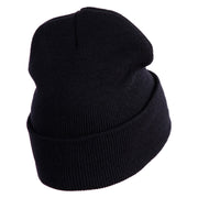US Air Force Wing with Retired Logo Embroidered 12 Inch Long Beanie - Black OSFM