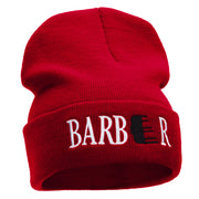 Barber Embroidered 12 Inch Long Knitted Beanie