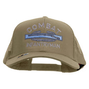 Licensed Combat Infantryman Embroidered Solid Cotton Twill Mesh Prostyle Cap - Khaki OSFM