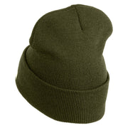 US Air Force Wing with Retired Logo Embroidered 12 Inch Long Beanie - Olive OSFM