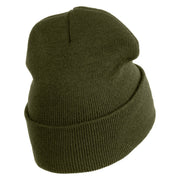 US Air Force Wing with Retired Logo Embroidered 12 Inch Long Beanie - Olive OSFM
