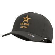 Licensed Star U.S. Army Retired Military Embroidered Solid Cotton Twill 5 Panel Prostyle Snap Cap - Charcoal OSFM