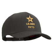 Licensed Star U.S. Army Retired Military Embroidered Solid Cotton Twill 5 Panel Prostyle Snap Cap - Charcoal OSFM