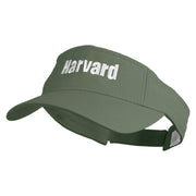 Harvard Embroidered Pro Style Cotton Twill Washed Visor - Olive OSFM