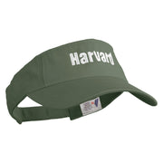 Harvard Embroidered Pro Style Cotton Twill Washed Visor - Olive OSFM