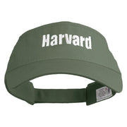 Harvard Embroidered Pro Style Cotton Twill Washed Visor - Olive OSFM