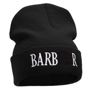 Barber Embroidered 12 Inch Long Knitted Beanie