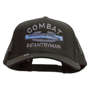 Licensed Combat Infantryman Embroidered Solid Cotton Twill Mesh Prostyle Cap - Charcoal OSFM