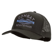 Licensed Combat Infantryman Embroidered Solid Cotton Twill Mesh Prostyle Cap - Charcoal OSFM