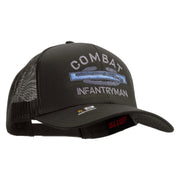 Licensed Combat Infantryman Embroidered Solid Cotton Twill Mesh Prostyle Cap - Charcoal OSFM