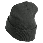 US Air Force Wing with Retired Logo Embroidered 12 Inch Long Beanie - Charcoal OSFM