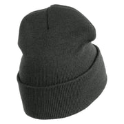 US Air Force Wing with Retired Logo Embroidered 12 Inch Long Beanie - Charcoal OSFM