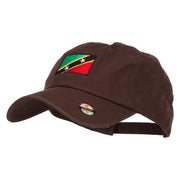 Saint Kitts Flag Embroidered Washed Cap