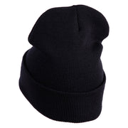 US Air Force Wing with Veteran Logo Embroidered 12 Inch Long Beanie - Black OSFM