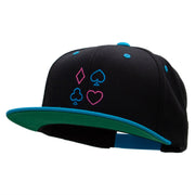 Neon Card Suits Embroidered Wool Blend Classic Snapback