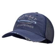 Licensed Combat Infantryman Embroidered Low Profile Special Cotton Mesh Cap - Navy OSFM
