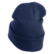 US Air Force Wing with Veteran Logo Embroidered 12 Inch Long Beanie - Navy OSFM