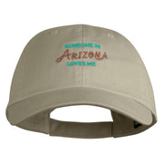 Someone in Arizona Loves Me Embroidered Low Profile Pet Spun Washed Cap - Stone OSFM