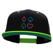 Neon Card Suits Embroidered Wool Blend Classic Snapback