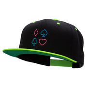 Neon Card Suits Embroidered Wool Blend Classic Snapback