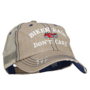 Biker Hair Don't Care Embroidered Cotton Mesh Cap