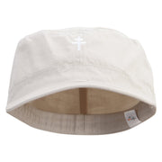 Patriarchal Cross Embroidered Big Size Fitted Cotton Ripstop Military Army Cap - Stone 7