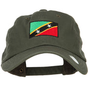 Saint Kitts Flag Embroidered Washed Cap