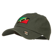 Saint Kitts Flag Embroidered Washed Cap