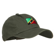 Saint Kitts Flag Embroidered Washed Cap