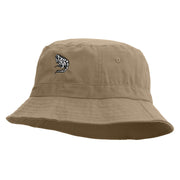 Iguana Sketch Embroidered Pigment Dyed Bucket Hat - Khaki OSFM