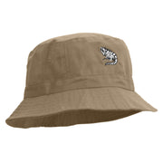 Iguana Sketch Embroidered Pigment Dyed Bucket Hat - Khaki OSFM