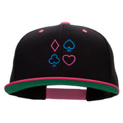 Neon Card Suits Embroidered Wool Blend Classic Snapback