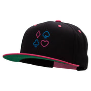 Neon Card Suits Embroidered Wool Blend Classic Snapback