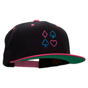 Neon Card Suits Embroidered Wool Blend Classic Snapback