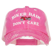 Biker Hair Don't Care Embroidered Cotton Mesh Cap