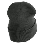 US Air Force Wing with Veteran Logo Embroidered 12 Inch Long Beanie - Charcoal OSFM