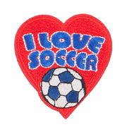 I Love Soccer Embroidered Patches