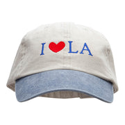 I Love LA Embroidered Pigment Dyed Wash Caps