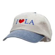 I Love LA Embroidered Pigment Dyed Wash Caps